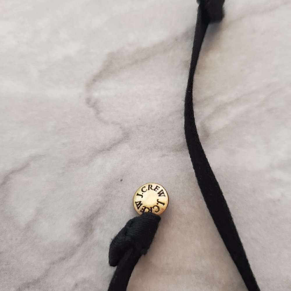 ✨ J.Crew Black Rhinestones Crystals Chain Ribbon Twist Tie Necklace ✨ - Picture 7 of 9